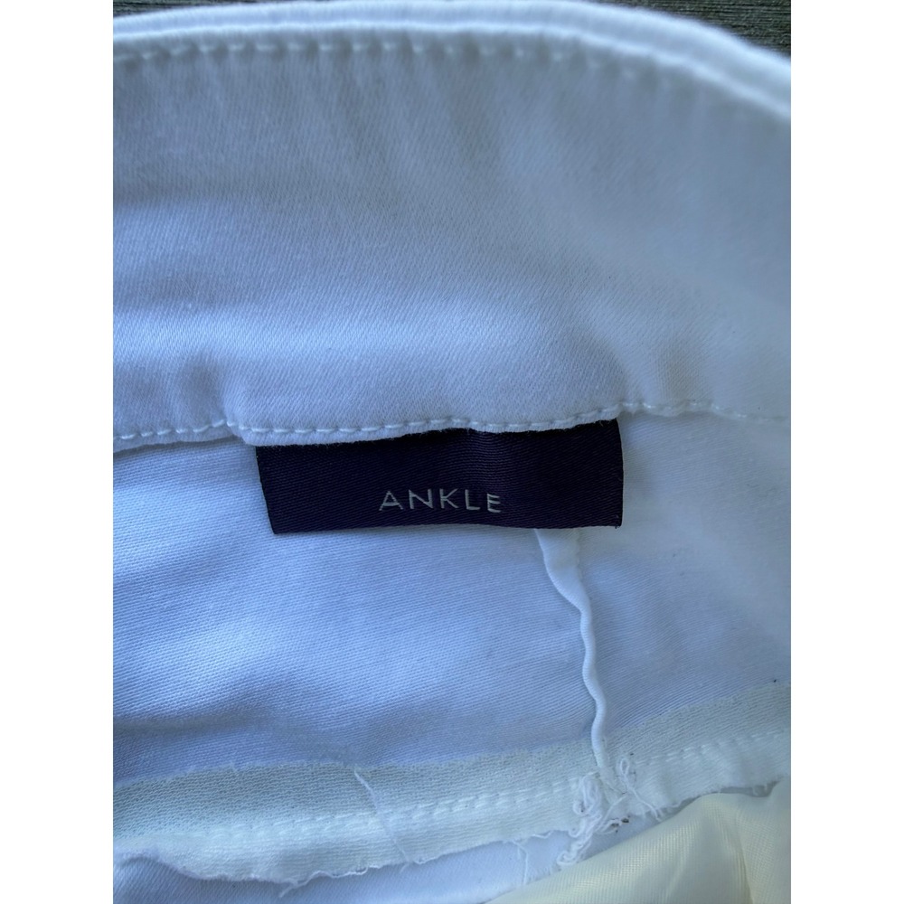 NYDJ women twill sz 14 flat front white ankle-length pants cocktail party shower - Picture 6 of 8